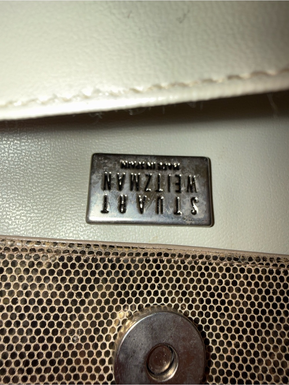 Stuart Weitzman Metallic Silver Python Print Bag - Picture 8 of 8